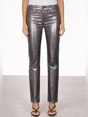 GAP Shimmery Metallic Purple Slim Pants